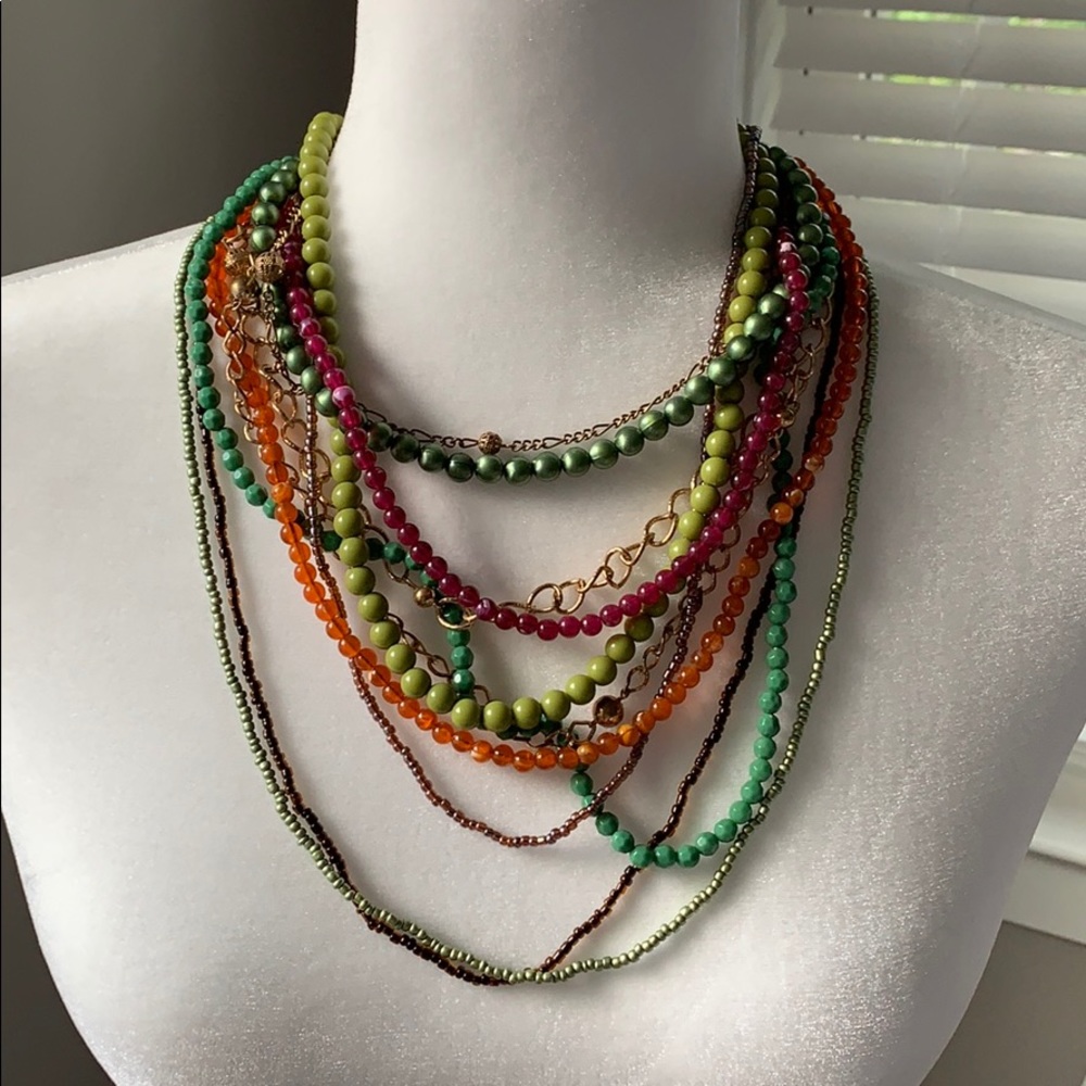 Adjustable multi-strand statement necklace